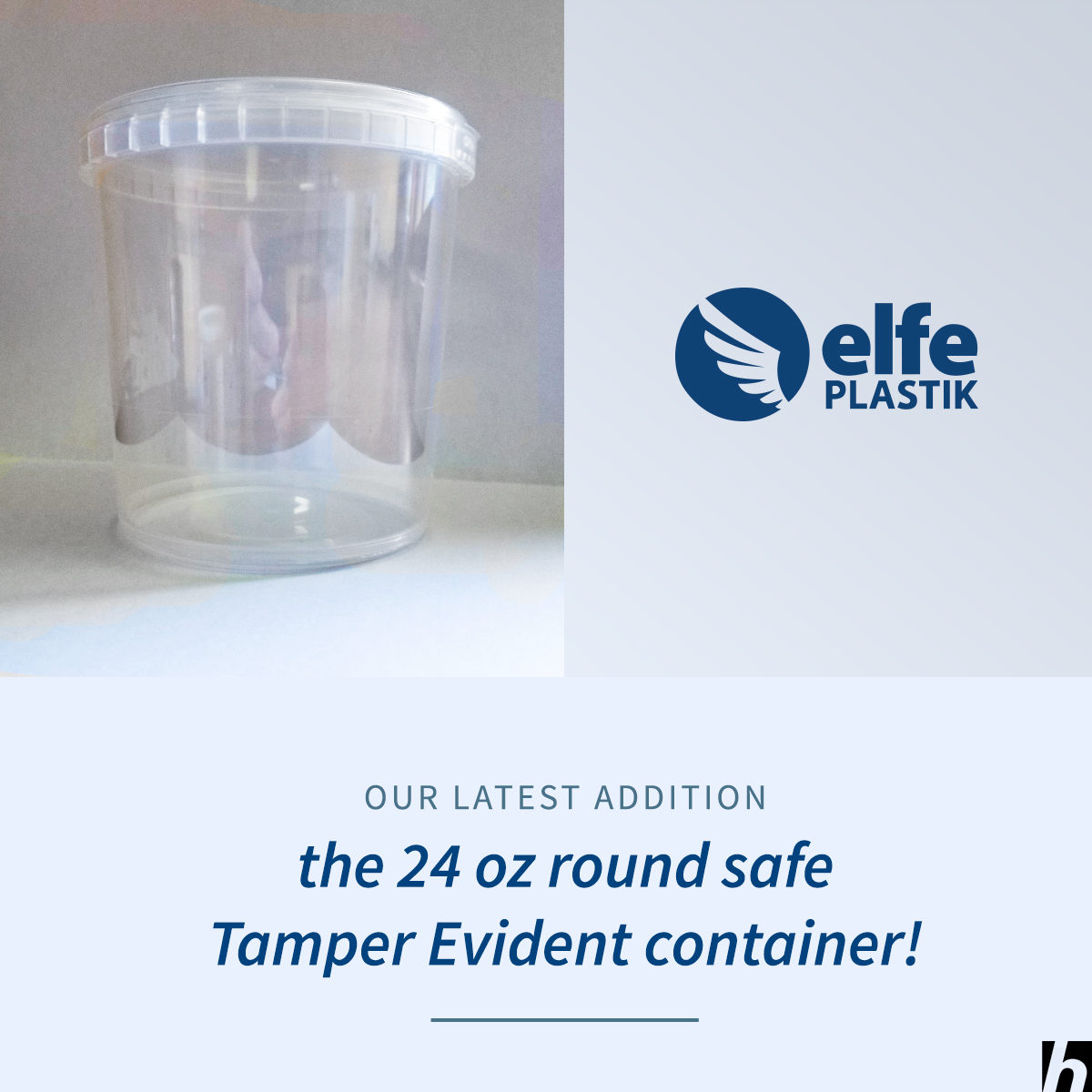 The 12 ounce Secure square container reinvented - Elfe plastik