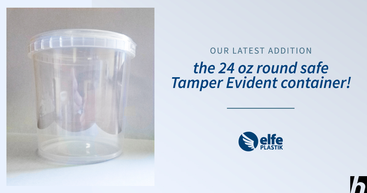 Elfe Plastik 7002EP 8 oz Round Plastic Tamper Evident Container, 500/cs (Lids Are Sold Separately)