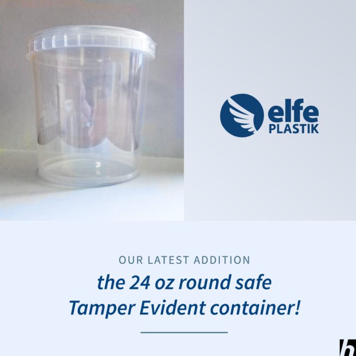 Our latest addition: the 24 oz (750 ml) round safe Tamper Evident container!